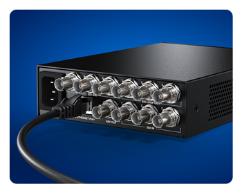 rear view of a blackmagic 2110 IP converter