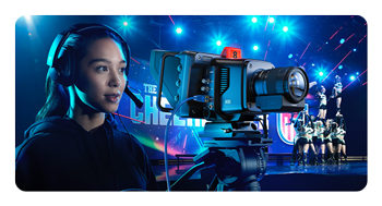 someone filming using a blackmagic camera