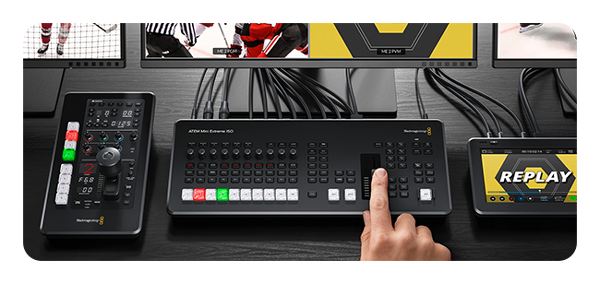 someone using the blackmagic atem mini extreme iso g2