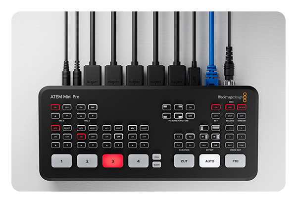 top view of the blackmagic atem mini pro