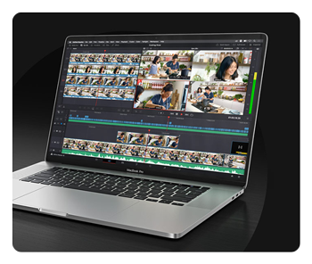 davinci resolve reunning on a laptop