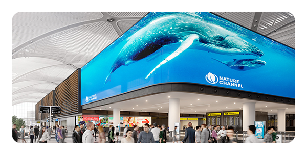 didtial screen in an airport controlled with the Blackmagic hyperdeck shuttle 4k pro