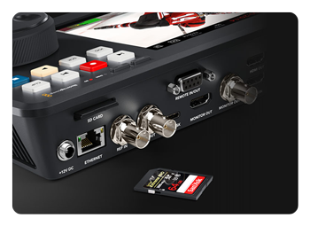 rear view of the Blackmagic hyperdeck shuttle 4k pro with sd memory card