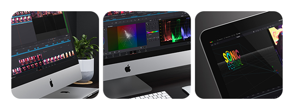 different software running in 3 images with the Blackmagic hyperdeck shuttle 4k pro