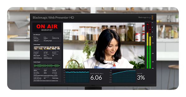 blackmagic streaming encoder being used to monitor a tv broadcast