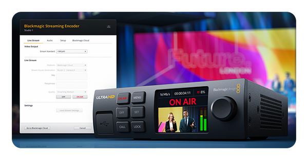 Blackmagic streaming encoder with interface