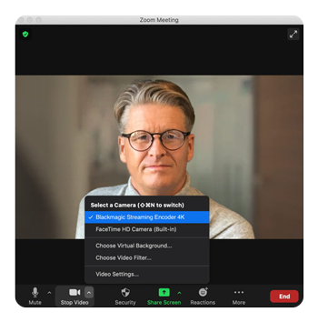 blackmagic streaming encoder webcam interface