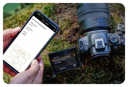 smart phone app connected to the canon r6 mark ii