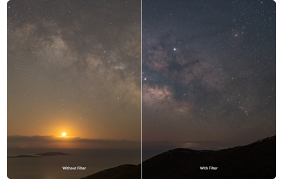 Cokin Nuances Clearsky comparison sample image of milky way astrophograph