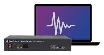 datavideo video decoder with a laptop illustration behind it