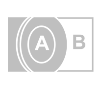 grey icon of a to B video transitions