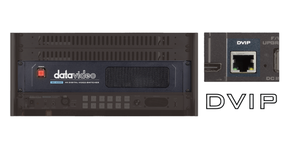 Closeup image of Datavideo SE-4000 DVIP control interface port