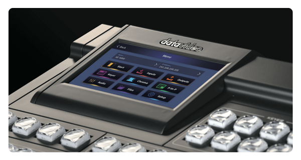 close up image of Datavideo SE-4000 touchscreen