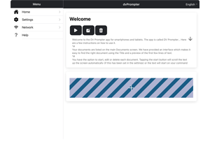 web ui window for datavideo teleprompter application