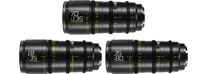 DZOFilm Catta Ace 18-35mm, 35-80mm & 70-135mm Bundle PL Mount with EF Converter
