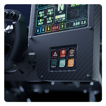 Stream Deck Module fitted into a racing sim unit