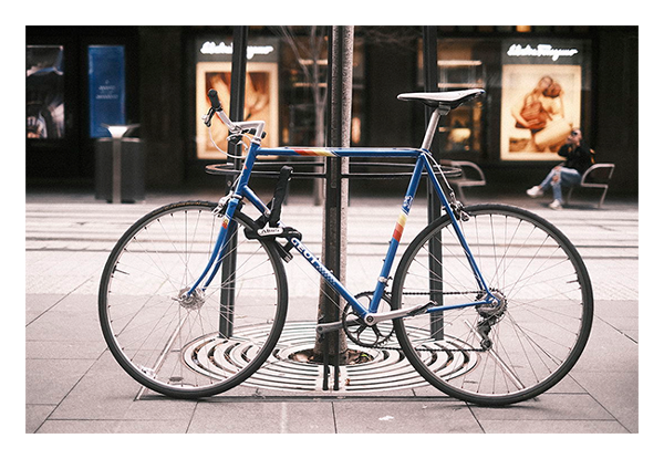 sample image of a bike on the street taken with the fujifilm 35mm 1.4 lens
