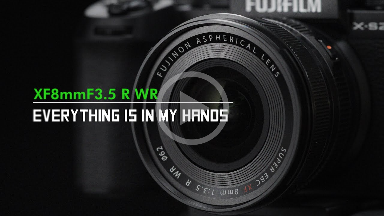 Youtube thumbnail for XF8mm F3.5 R WR promotional Video