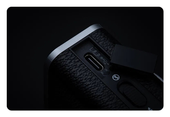 close up of the Fujifilm X half usbc port