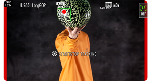 Video still of person spinning basketball on finger being tracked by Fujifilm X-T50