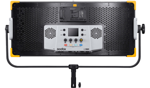 Rear image of Godox LD150R showing control dials