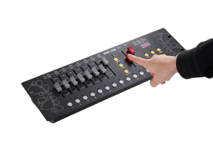 Person using DMX Control panel