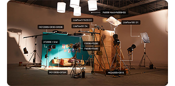 photograph of Godox KNOWLED LED Light series on film set background