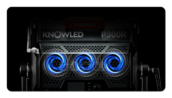 rear view of the godox led light showing the cooling system