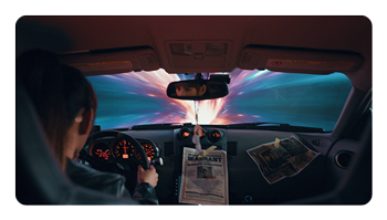 godox led light being used during filming a virtual production scene