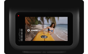 GoPro MAX360 screen with linear recording option on screen