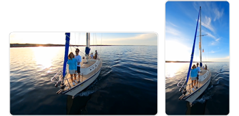 side by side sample images from GoPro Max in portrait and Landscape aspect ratios