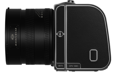 left side view photograph of Hasselblad 907X 100C with XCD 38V lens