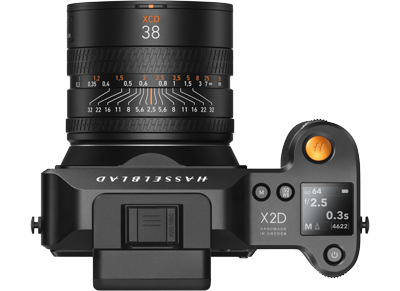 Top Down View of Hasselblad X2D 100C Medium Format Camera with XCD 38V lens