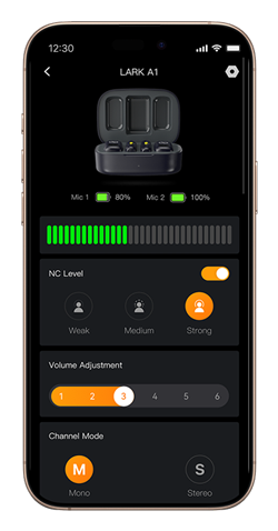 smartphone with larksound app interface
