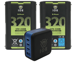 IDX HV-320D + UC-PD3 B-Mount Batteries and Charger