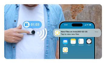 someone getting a notification through the Insta360 Go 3S app
