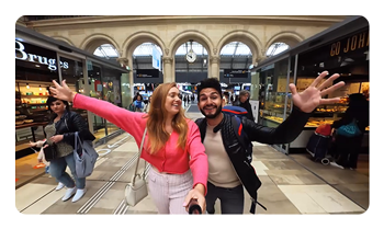 couple using the Insta360 Go 3S