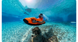 image of person underwater using jetski