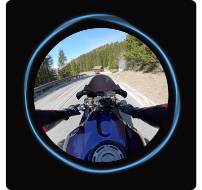 image of insta360 x4 footage with audio waveform on black background