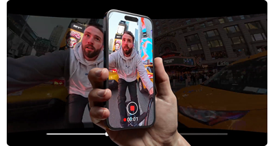 person using smartphone to reframe insta360 footage