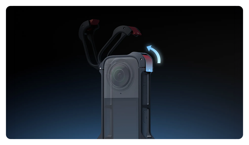 insta 360 x4 utility frame bracket opening and closing