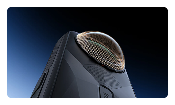 close up of the Insta360 X5 Premium Lens Guards attached to the X5 camera