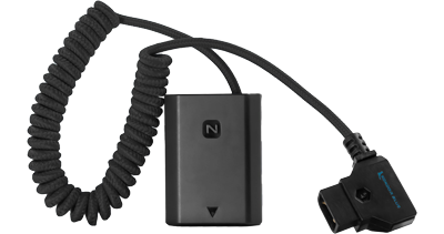 Kondor Blue 16in Coiled D-Tap to sony NP-FZ100 dummy battery for sony a7s, a9, a1, a7R III, a7s