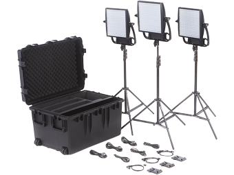 Litepanels Astra 3X Bi-Colour LED Panel Traveler Trio V-Mount Kit