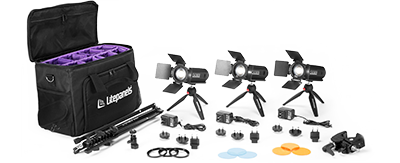 Litepanels Astra 6X Bi-Colour LED Panel Traveler Trio V-Mount Kit