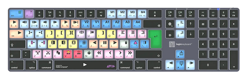 Logickeyboard Avid Media Composer Pro layout TITAN Wireless Backlit Keyboard For Mac