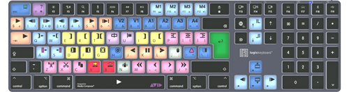Logickeyboard Titan Wireless Avid Media Composer Classic Keyboard for Mac