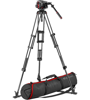 Manfrotto 504 Video Head w/CF Twin Leg Tripod GS 100/75mm