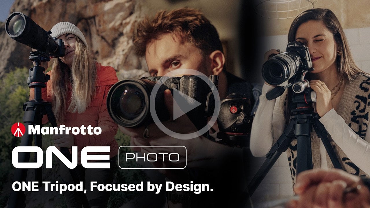 video thumbnail showing the key features and use cases of the manfrotto tripod