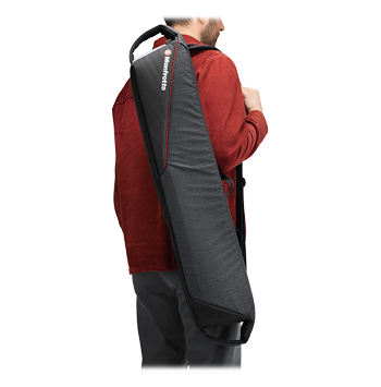someone carrying the Manfrotto Pro Light Tripod Bag 80 over shoulder